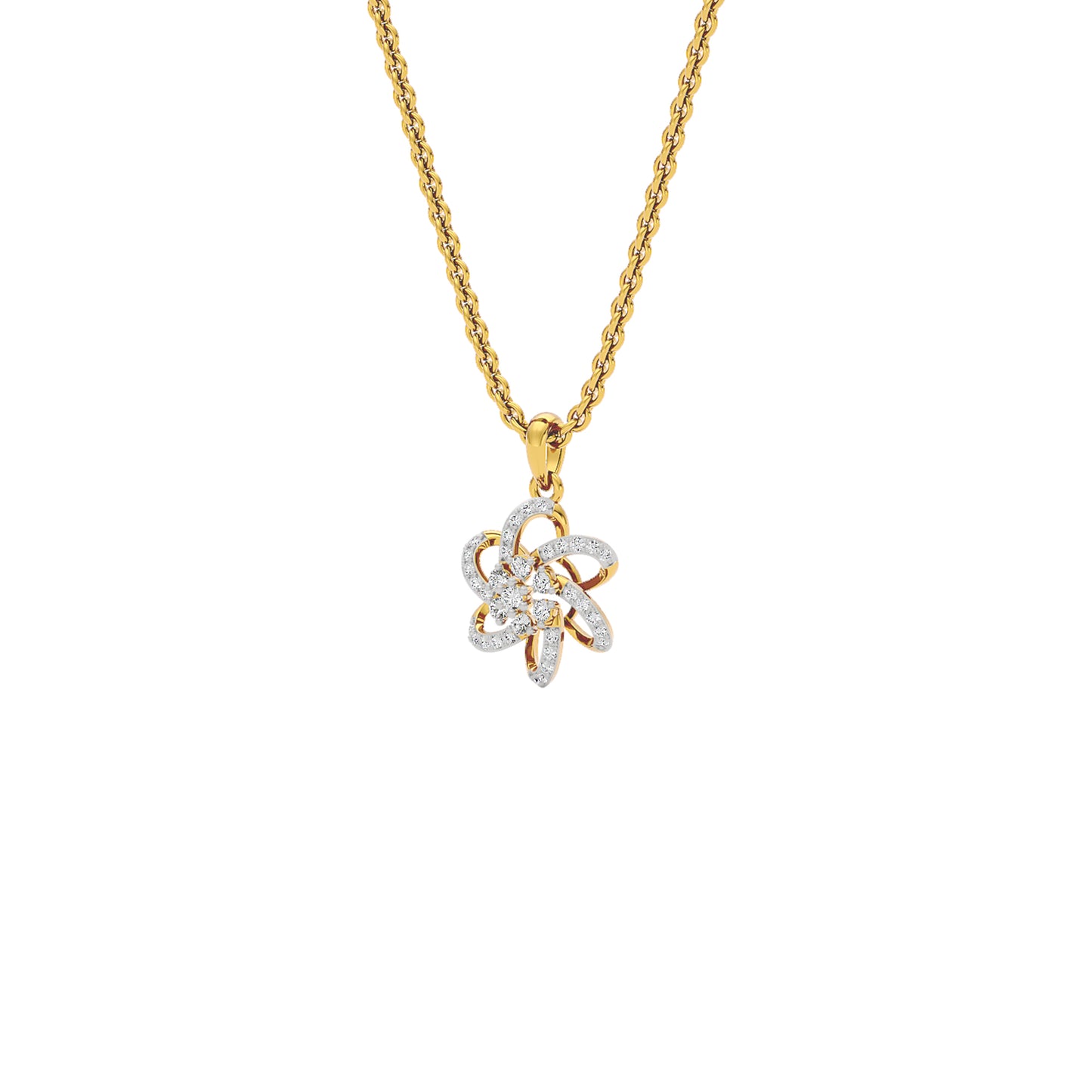 Noah Floral Diamond Pendant 18 KT / Yellow Gold