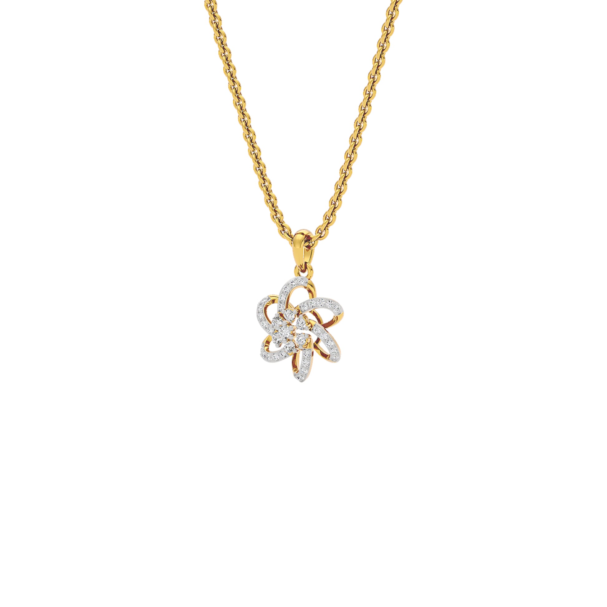 Noah Floral Diamond Pendant 18 KT / Yellow Gold