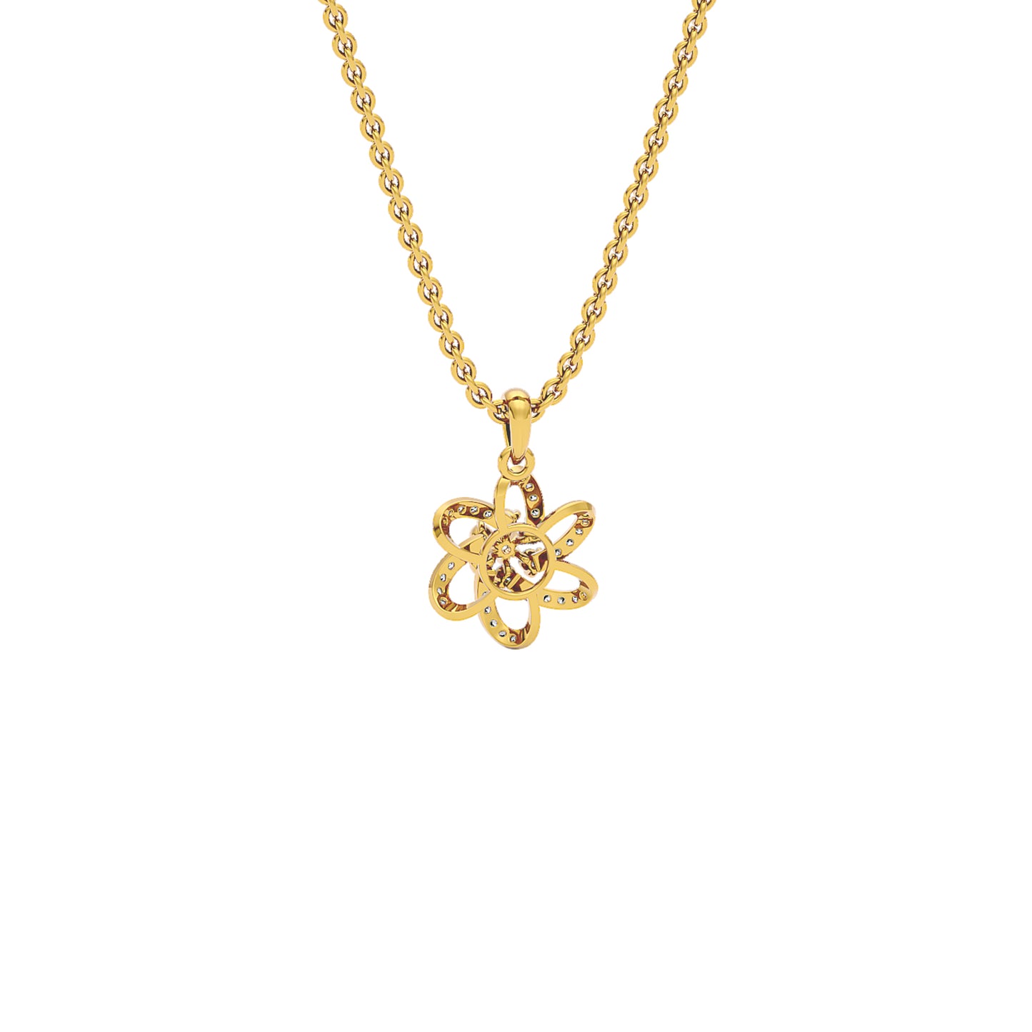 Noah Floral Diamond Pendant 18 KT / Yellow Gold