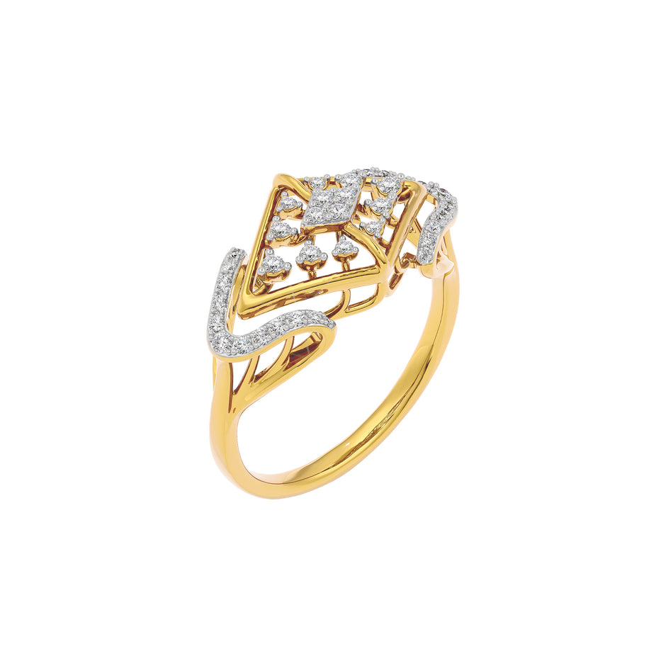 Elektra Diamond Ring 18 KT / Yellow Gold / 22