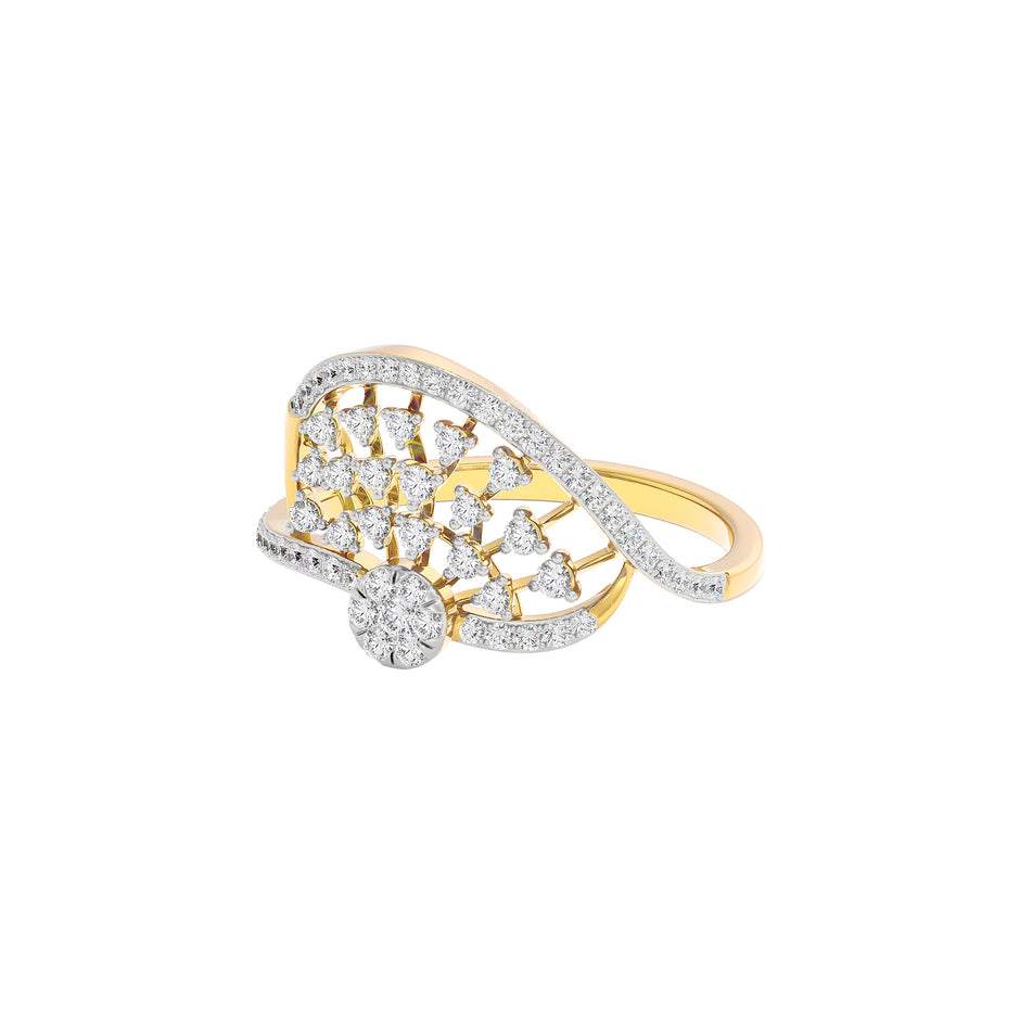 Subtle Twist Diamond Ring 18 KT / Yellow Gold / 22