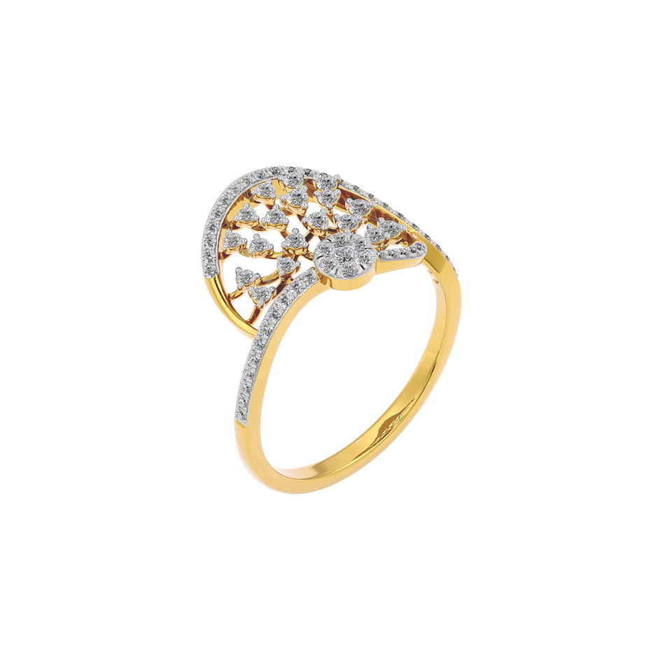 Subtle Twist Diamond Ring 18 KT / Yellow Gold / 22