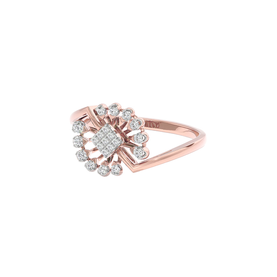 Brilliant Petal Diamond Ring 18 KT / Rose Gold / 22