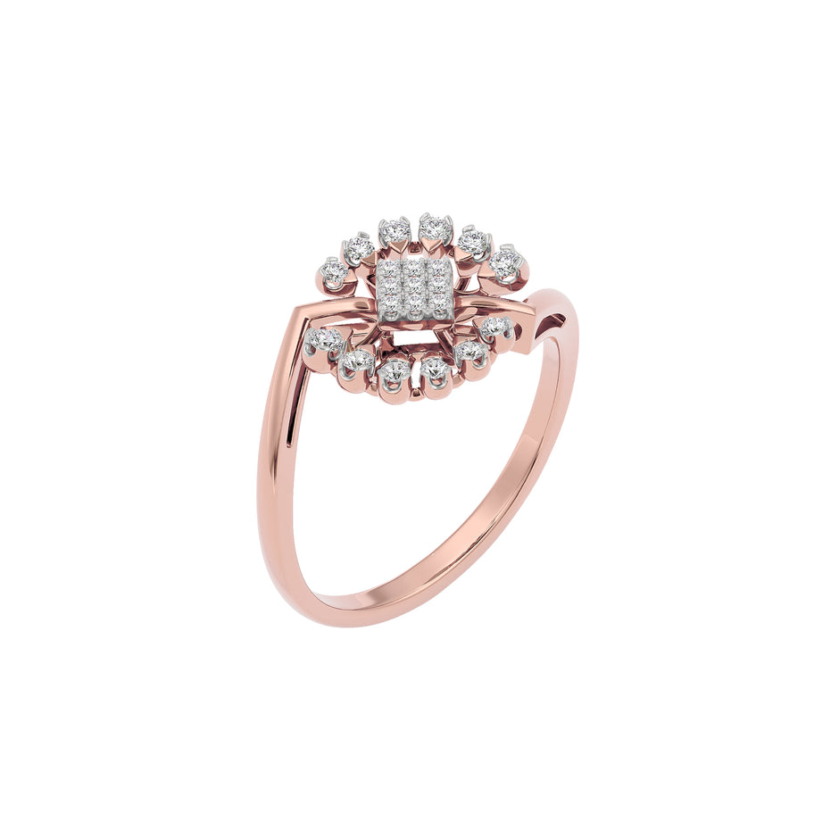 Brilliant Petal Diamond Ring 18 KT / Rose Gold / 22