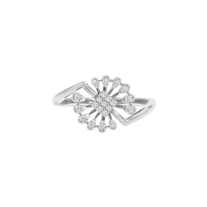 Brilliant Petal Diamond Ring 18 KT / White Gold / 22