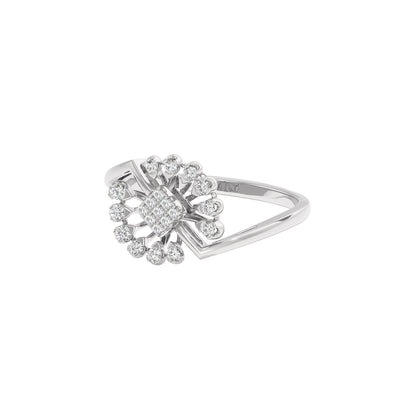 Brilliant Petal Diamond Ring 18 KT / White Gold / 22