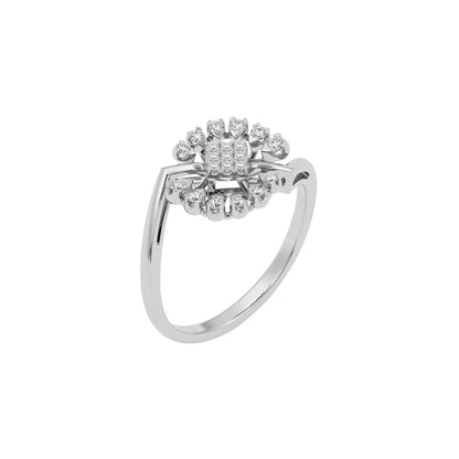 Brilliant Petal Diamond Ring 18 KT / White Gold / 22