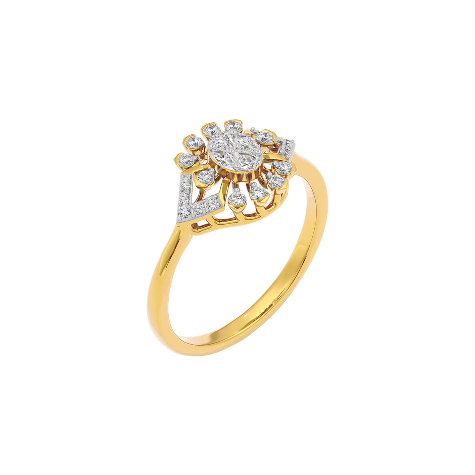 Azalea Diamond Ring 18 KT / Yellow Gold / 22
