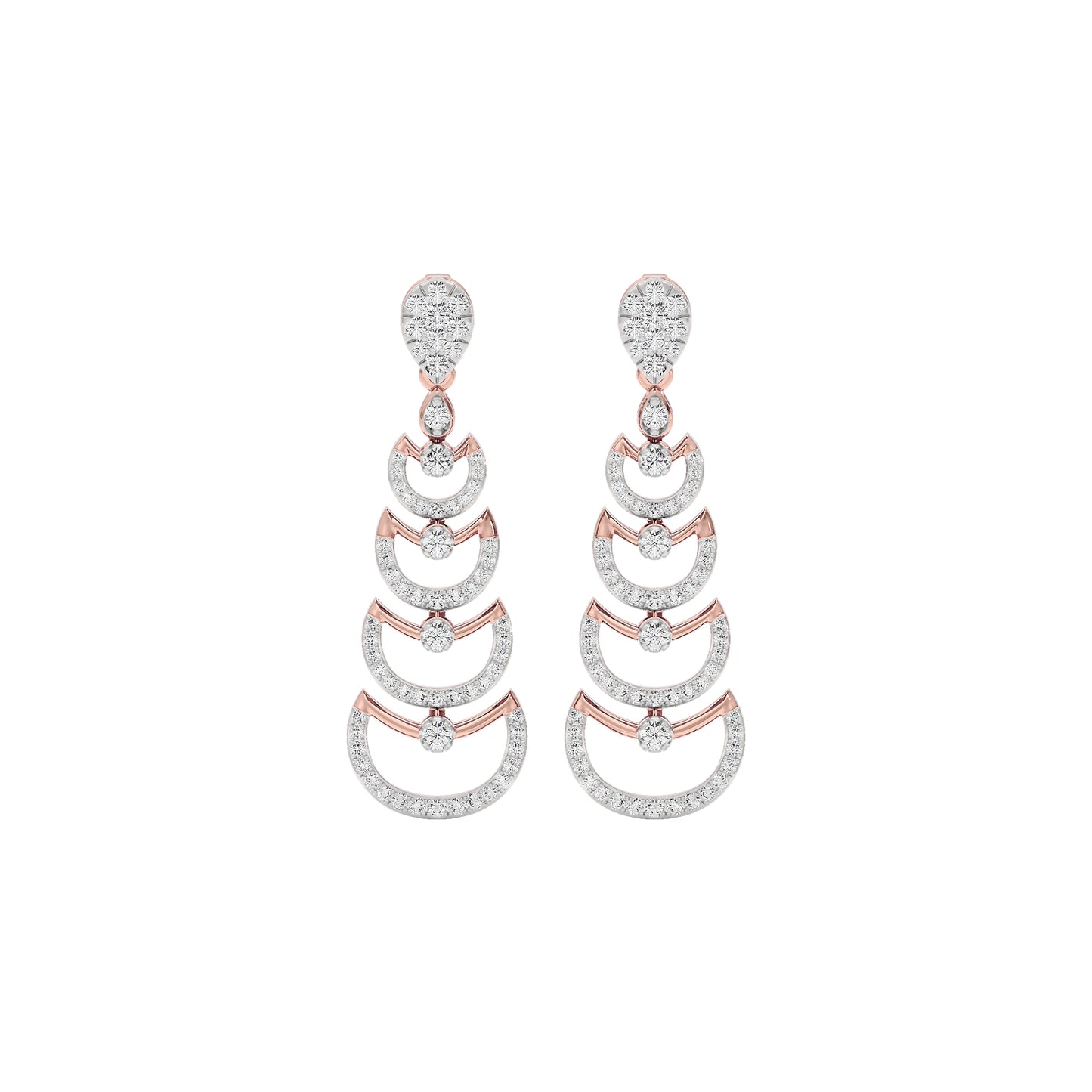 Glimmer Vibes Diamond Dangler Earrings 18 KT / Rose Gold