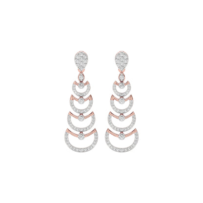 Glimmer Vibes Diamond Dangler Earrings 18 KT / Rose Gold