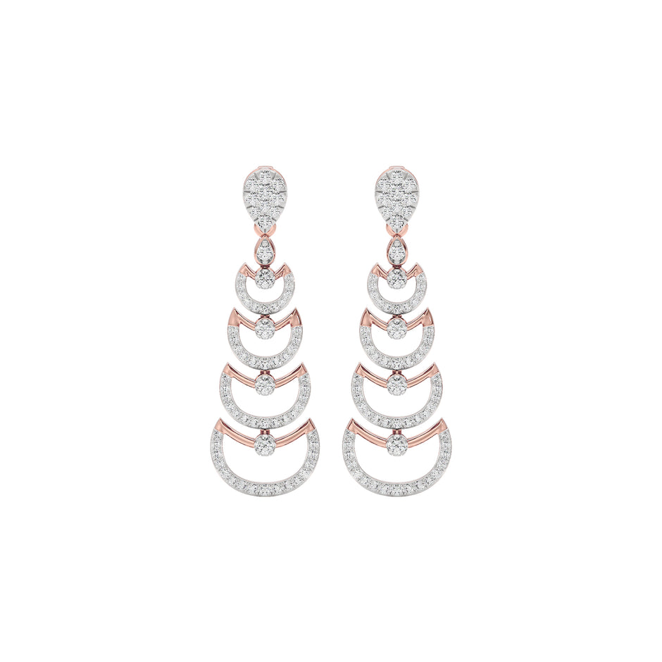 Glimmer Vibes Diamond Dangler Earrings 18 KT / Rose Gold