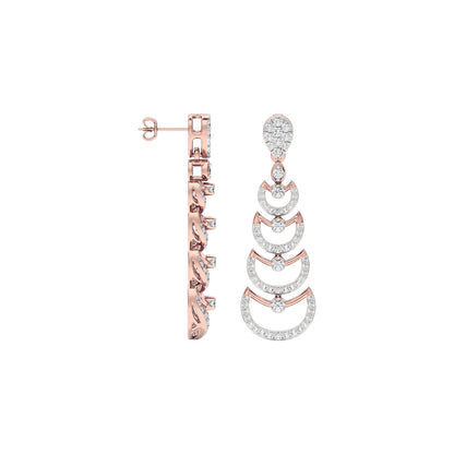 Glimmer Vibes Diamond Dangler Earrings 18 KT / Rose Gold