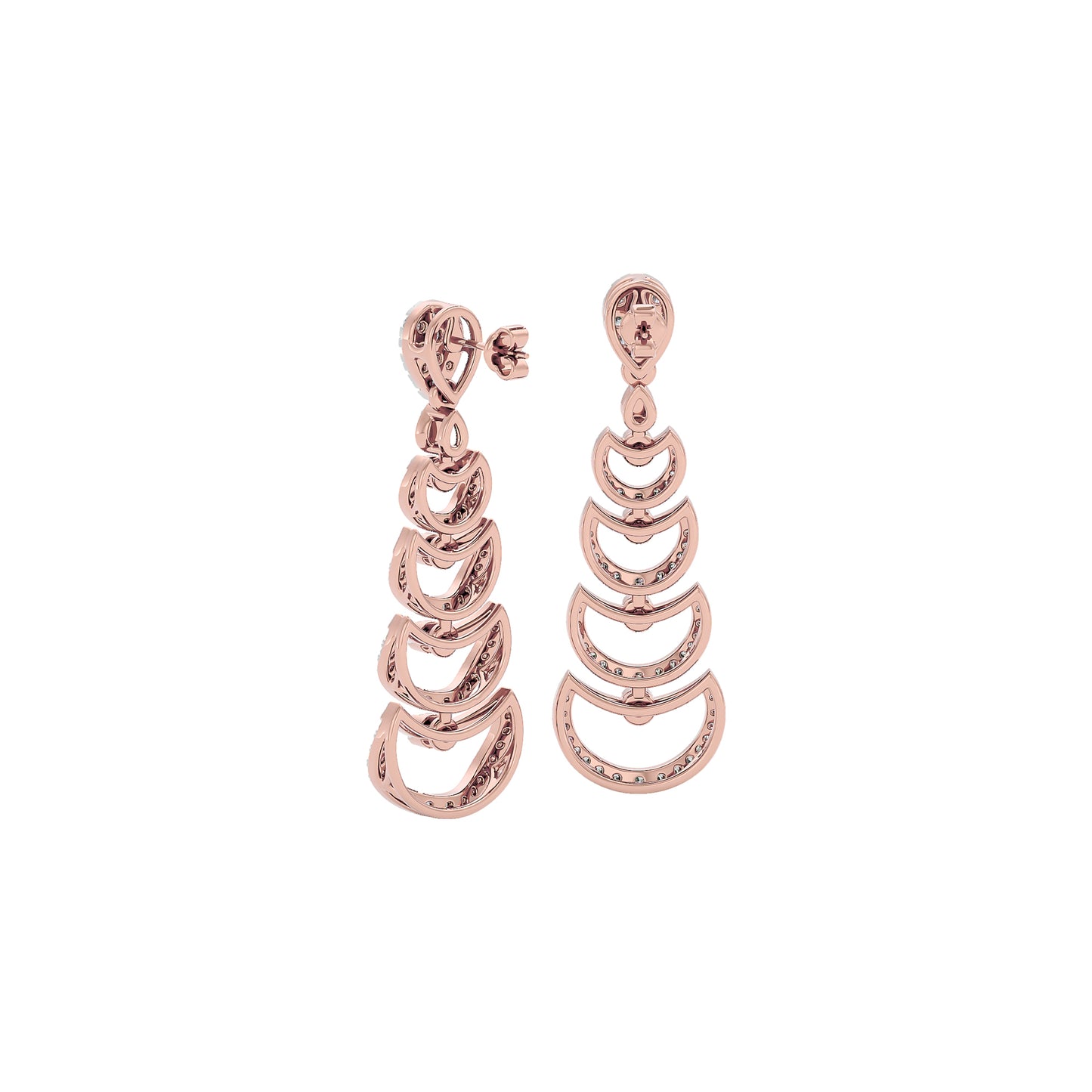 Glimmer Vibes Diamond Dangler Earrings 18 KT / Rose Gold