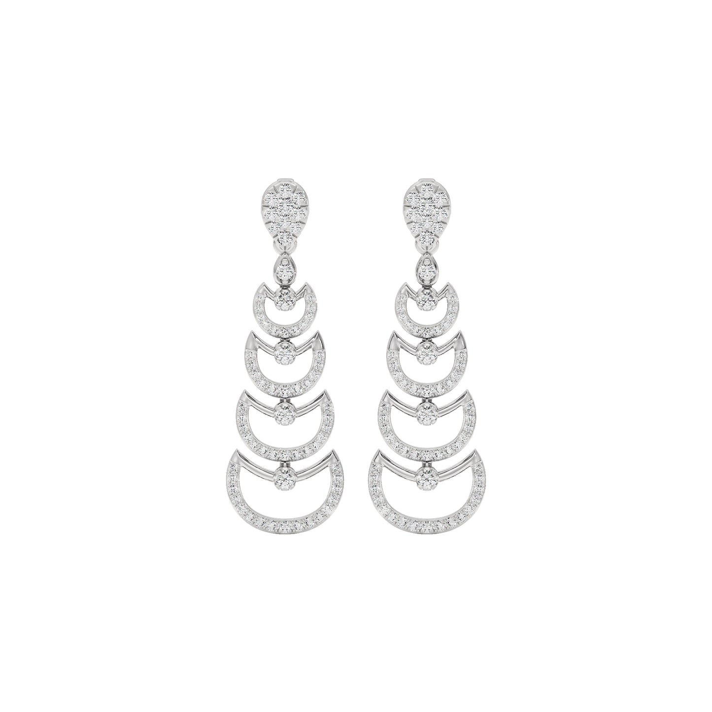 Glimmer Vibes Diamond Dangler Earrings 18 KT / White Gold