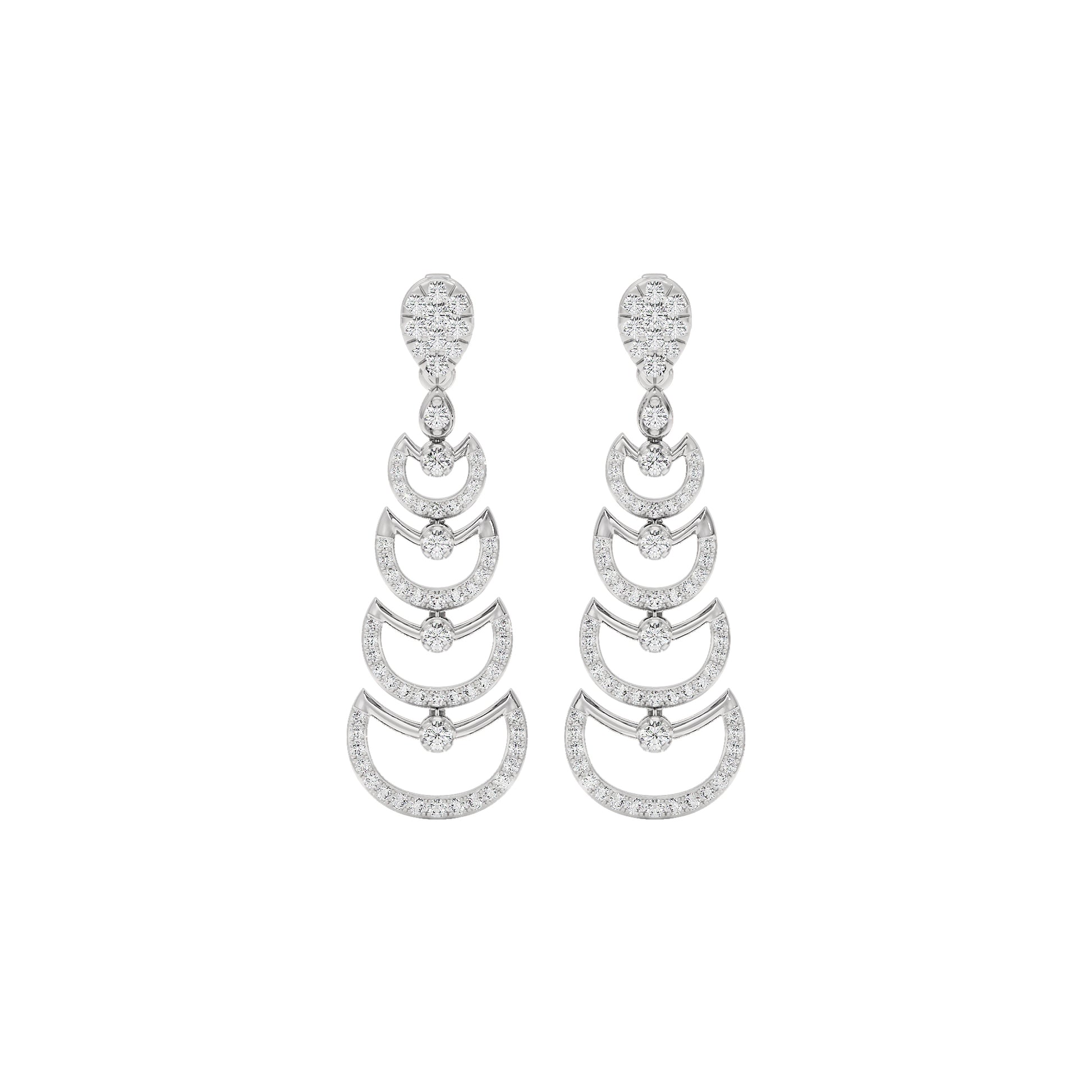 Glimmer Vibes Diamond Dangler Earrings 18 KT / White Gold
