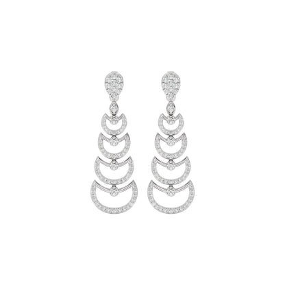 Glimmer Vibes Diamond Dangler Earrings 18 KT / White Gold