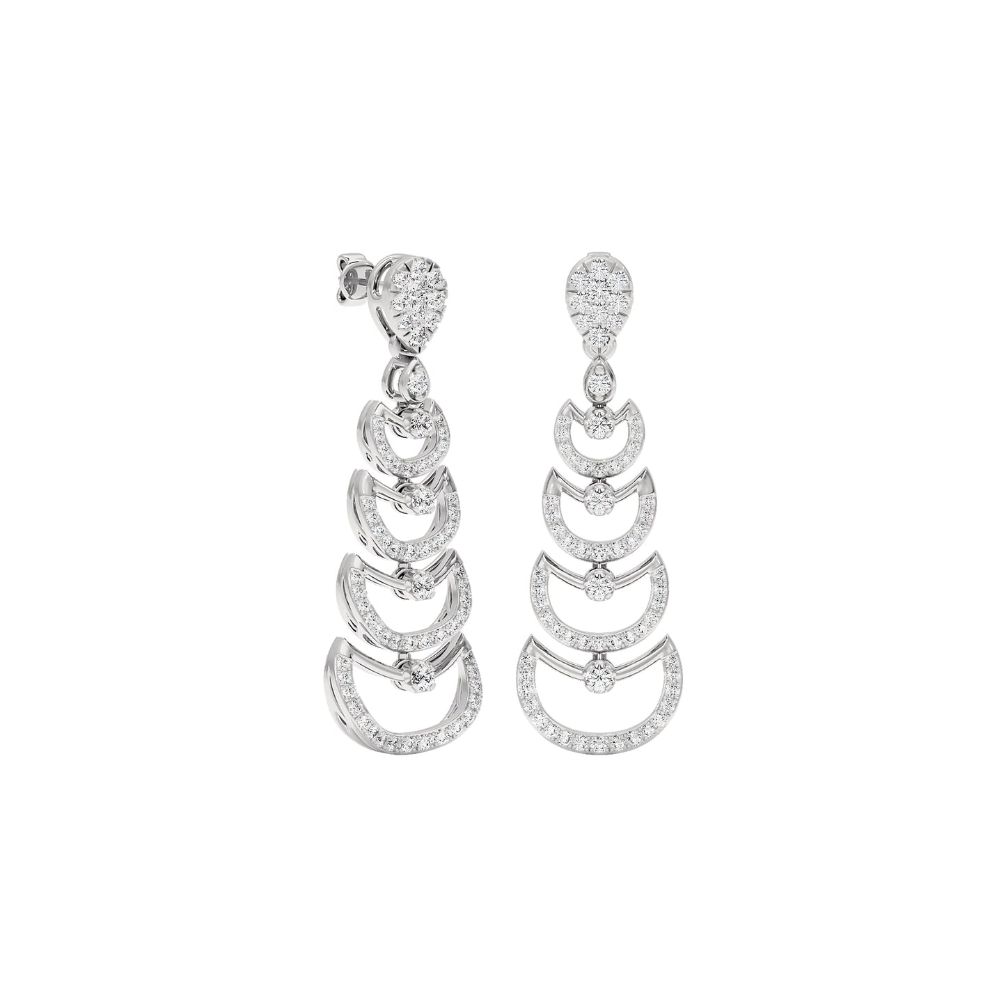 Glimmer Vibes Diamond Dangler Earrings 18 KT / White Gold