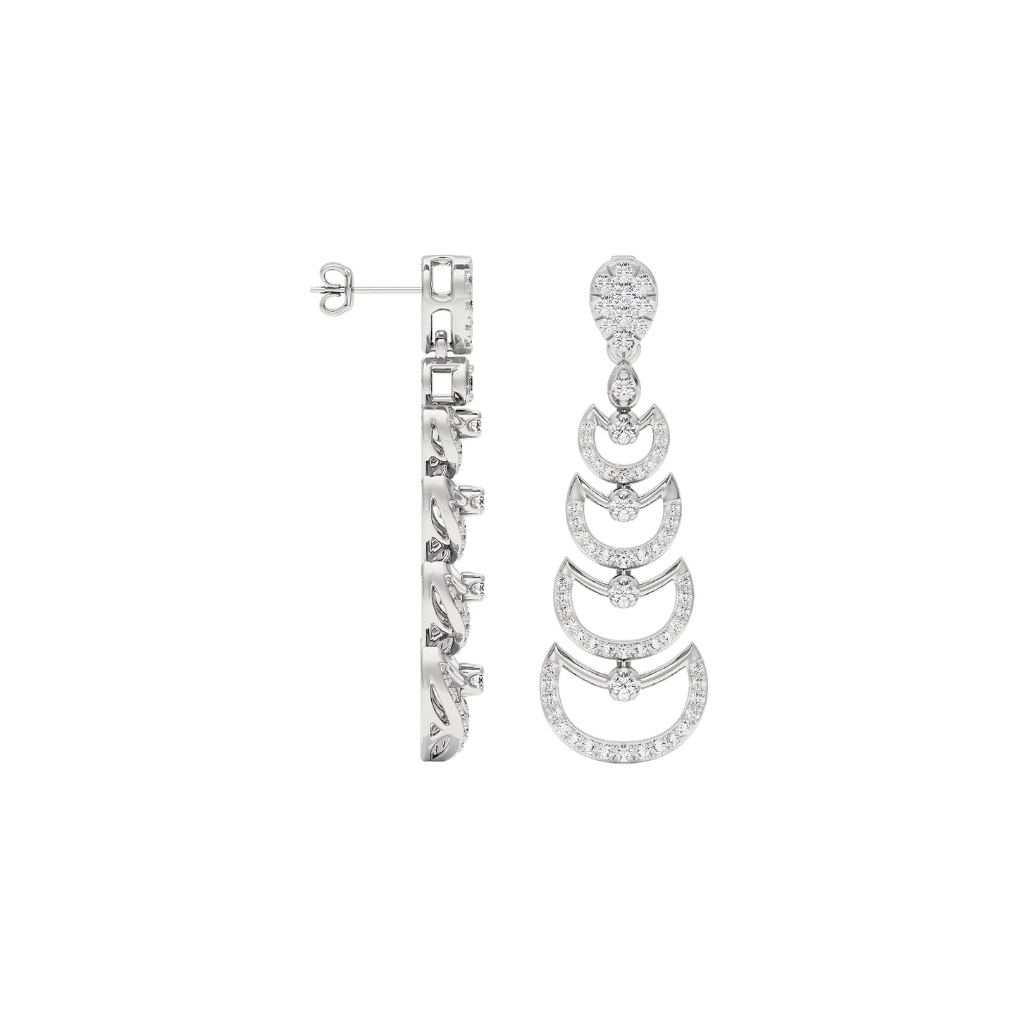 Glimmer Vibes Diamond Dangler Earrings 18 KT / White Gold