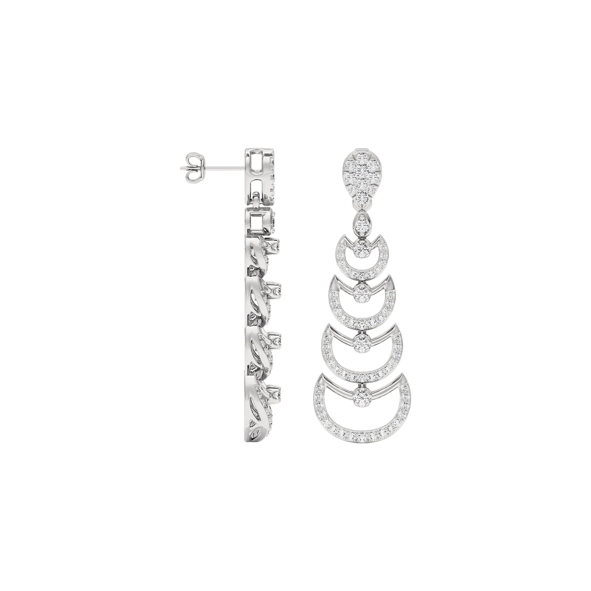 Glimmer Vibes Diamond Dangler Earrings 18 KT / White Gold