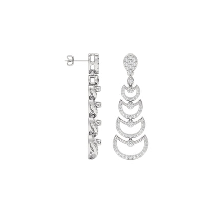 Glimmer Vibes Diamond Dangler Earrings 18 KT / White Gold