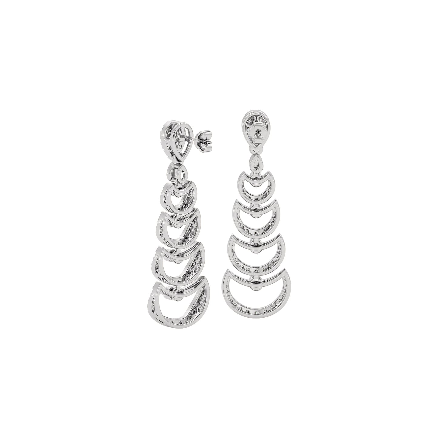 Glimmer Vibes Diamond Dangler Earrings 18 KT / White Gold