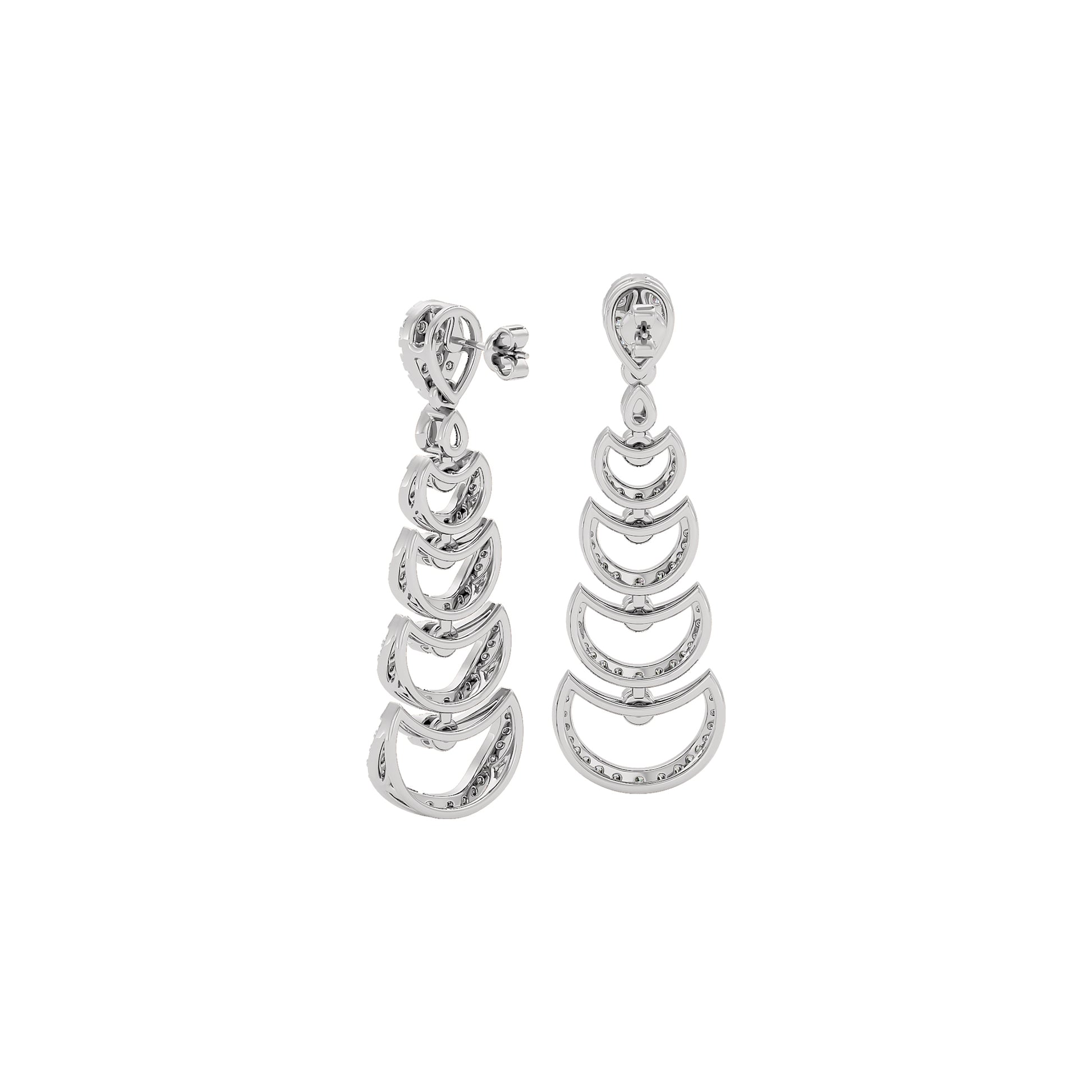 Glimmer Vibes Diamond Dangler Earrings 18 KT / White Gold