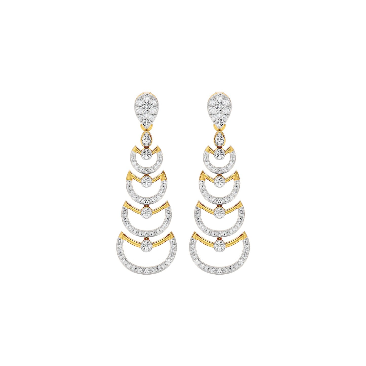 Glimmer Vibes Diamond Dangler Earrings 18 KT / Yellow Gold