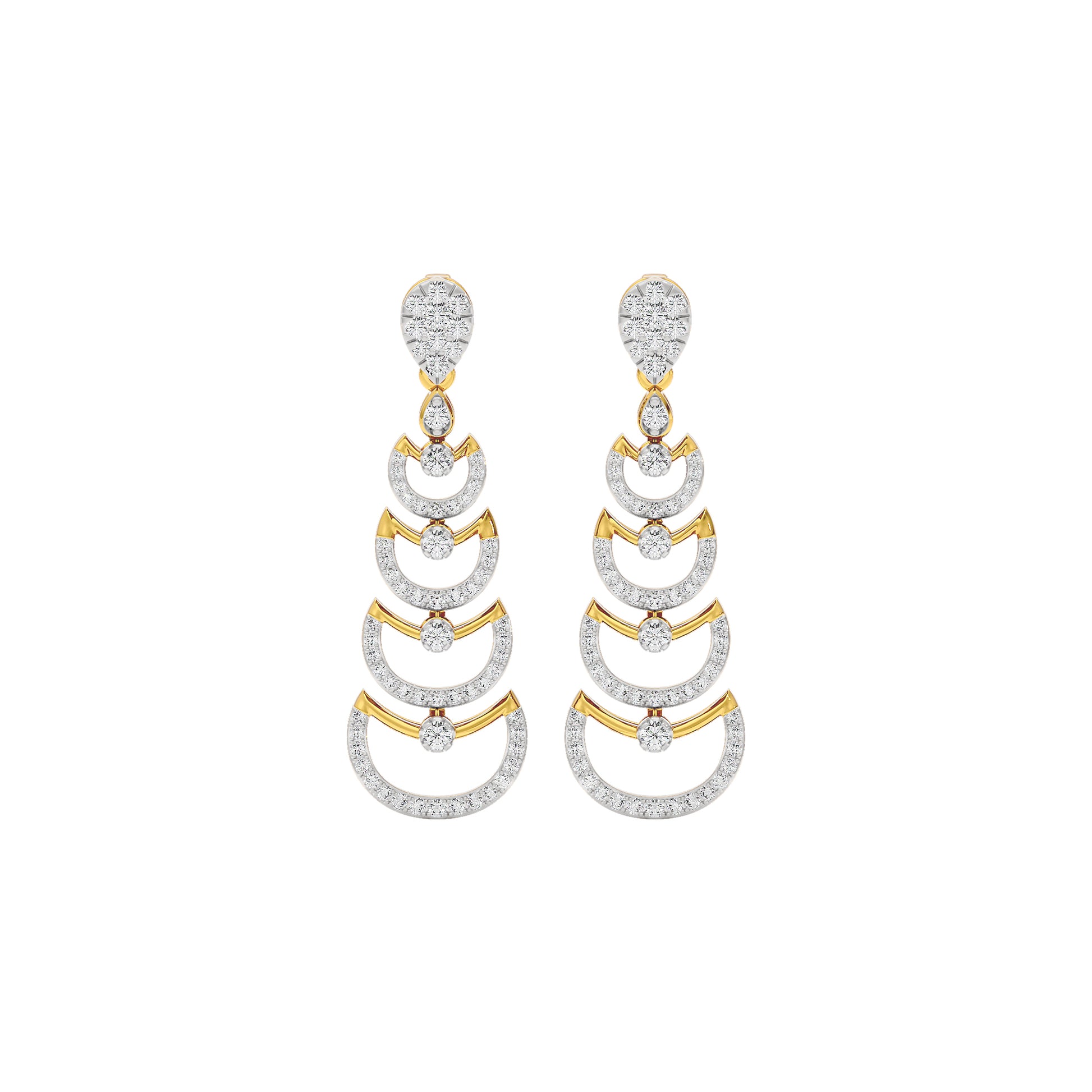 Glimmer Vibes Diamond Dangler Earrings 18 KT / Yellow Gold