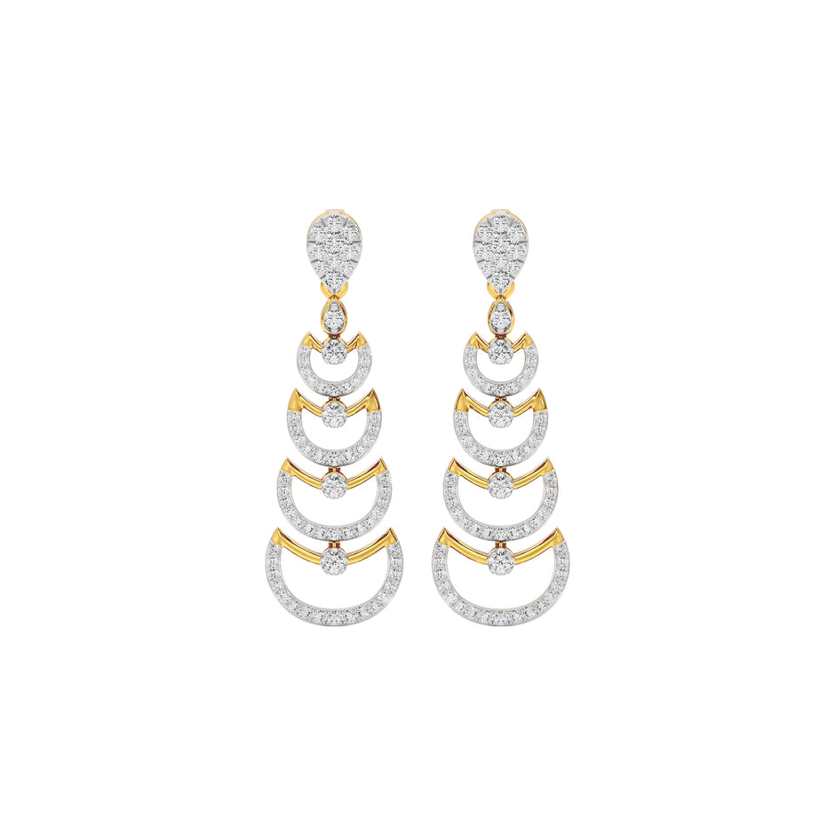 Glimmer Vibes Diamond Dangler Earrings 18 KT / Yellow Gold