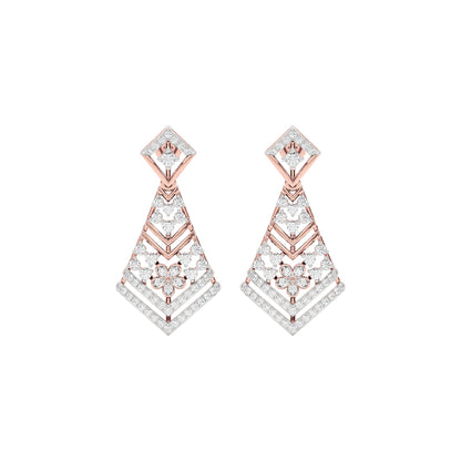 Luxe Angles Diamond Dangler Earrings 18 KT / Rose Gold