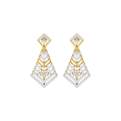 Luxe Angles Diamond Dangler Earrings 18 KT / Yellow Gold