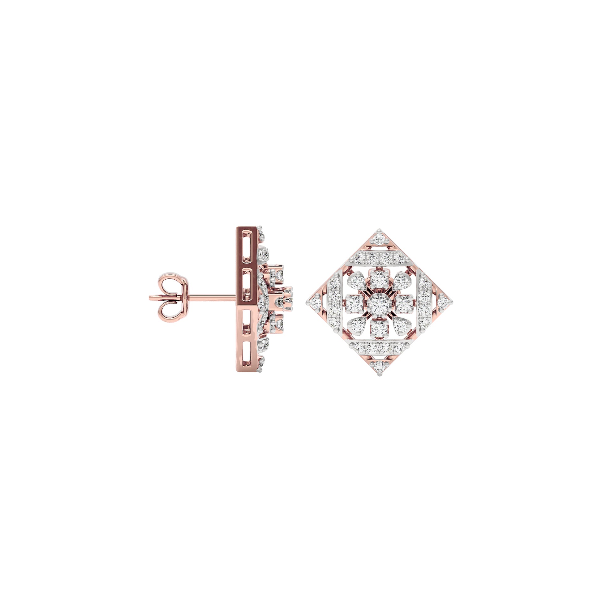 Zena Diamond Earrings 18 KT / Rose Gold