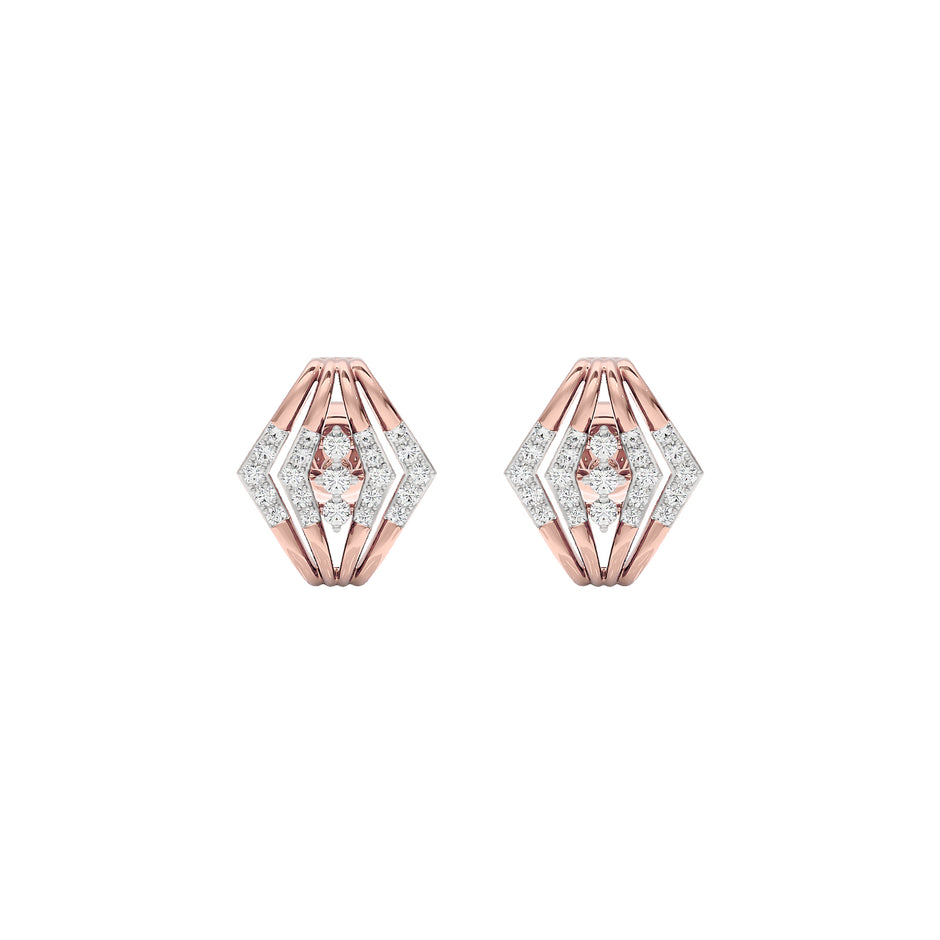 Glow in Wheels Diamond Earrings 18 KT / Rose Gold