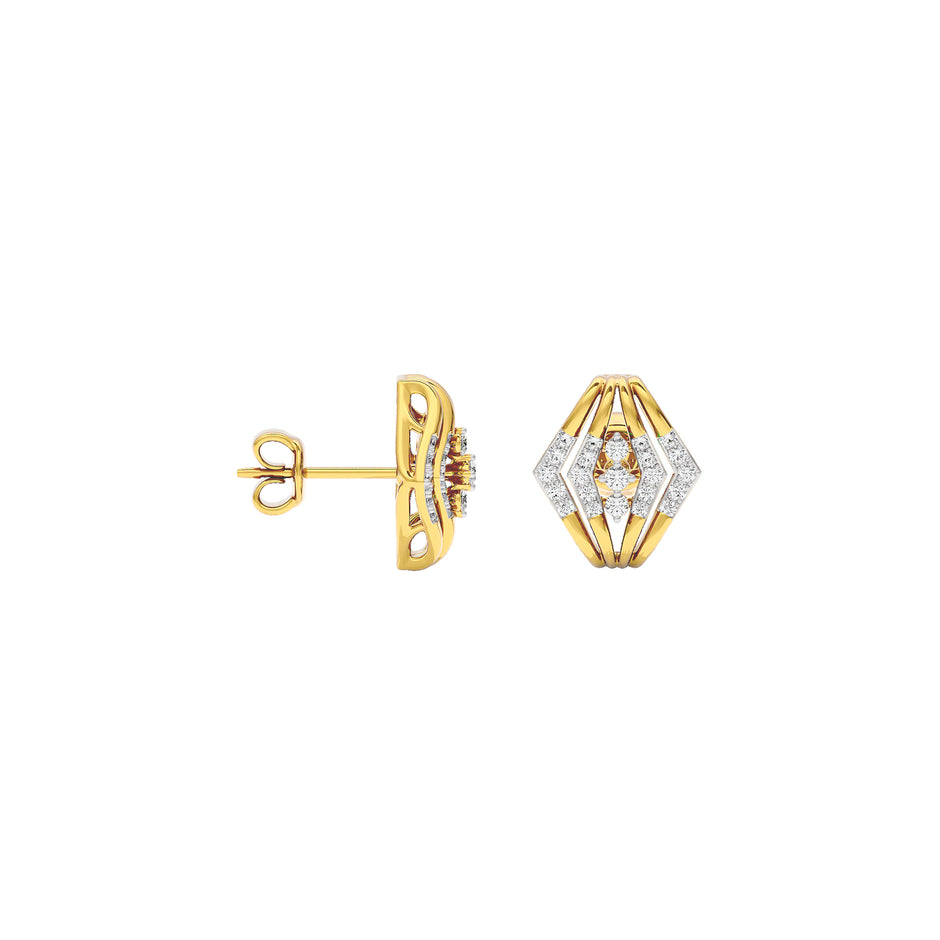 Glow in Wheels Diamond Earrings 18 KT / Yellow Gold