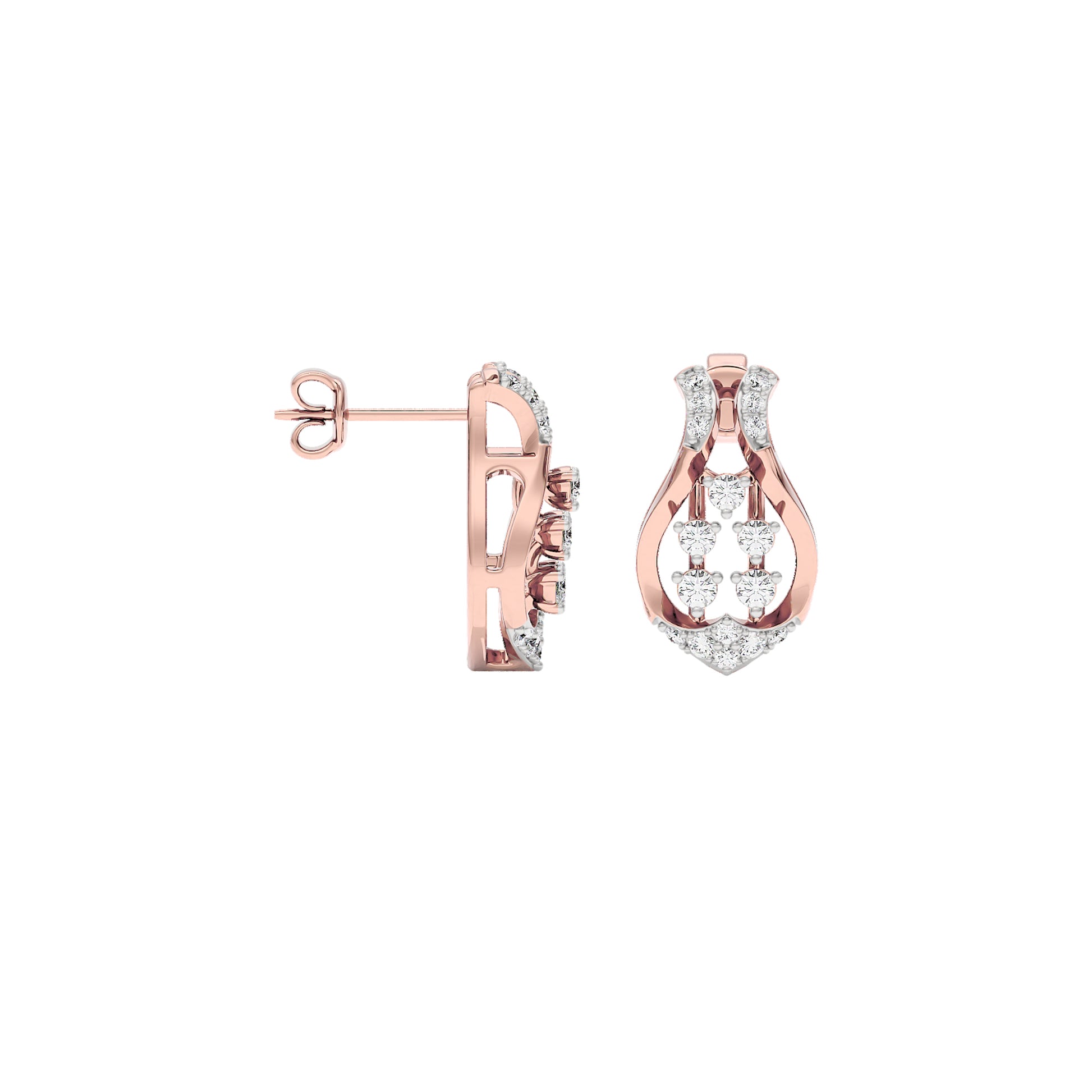 Gabrielle Diamond Earrings 18 KT / Rose Gold