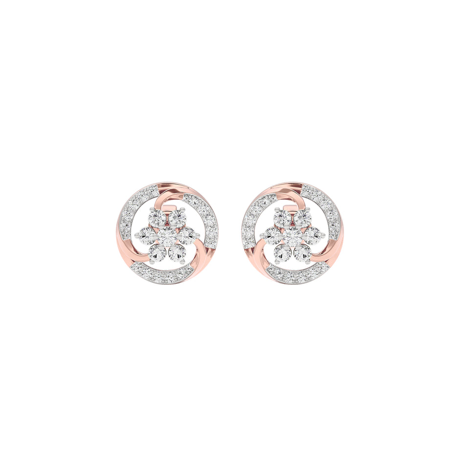Glow in Wheels Diamond Earrings 18 KT / Rose Gold