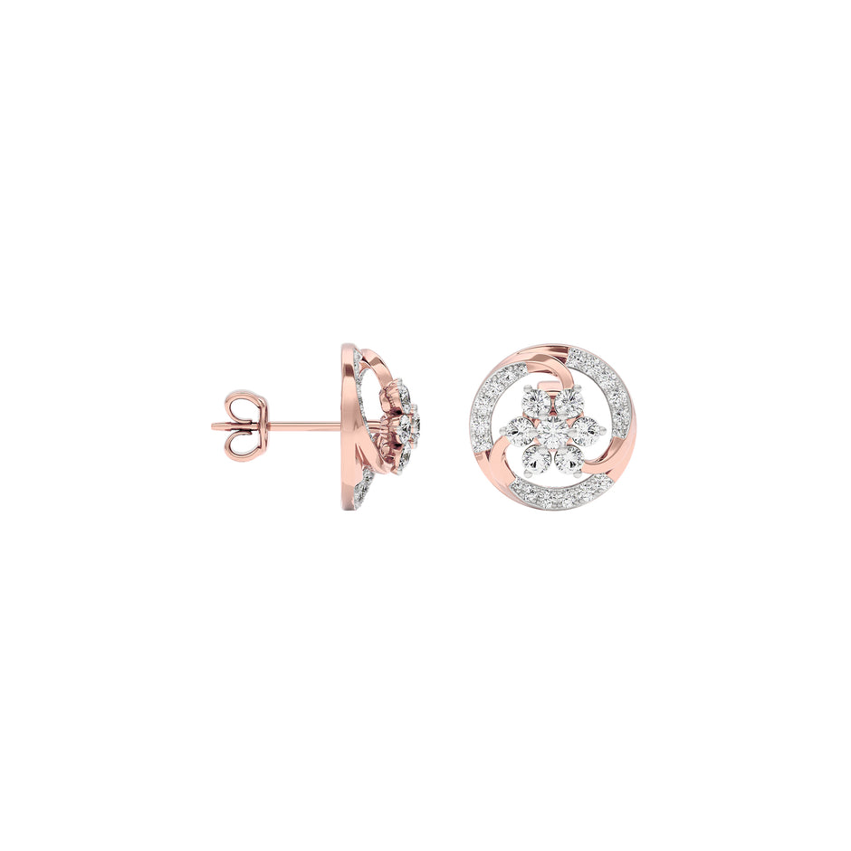 Glow in Wheels Diamond Earrings 18 KT / Rose Gold