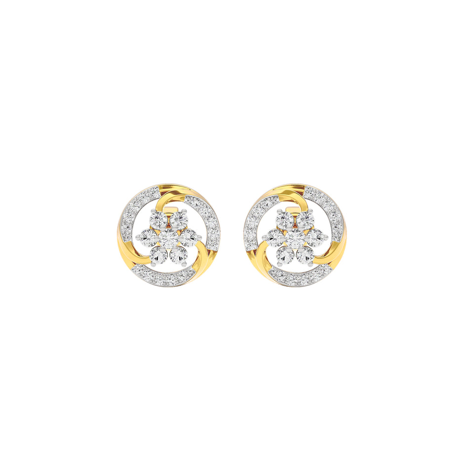Glow in Wheels Diamond Earrings 18 KT / Yellow Gold