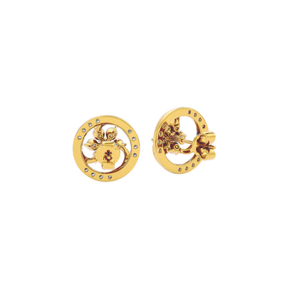 Glow in Wheels Diamond Earrings 18 KT / Yellow Gold