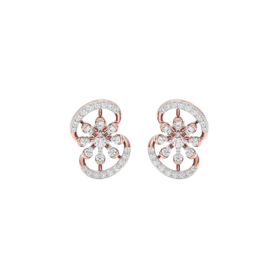 Swift Swirl Diamond Earrings 18 KT / Rose Gold