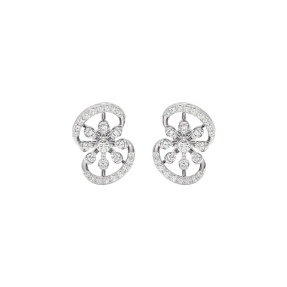 Swift Swirl Diamond Earrings 18 KT / White Gold