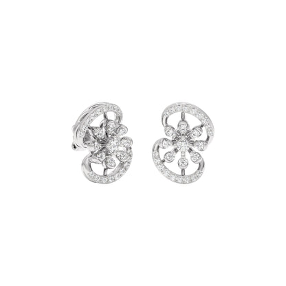 Swift Swirl Diamond Earrings 18 KT / White Gold