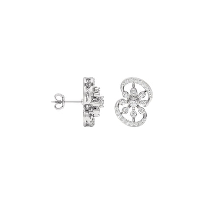 Swift Swirl Diamond Earrings 18 KT / White Gold