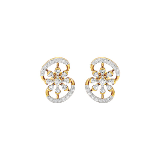 Swift Swirl Diamond Earrings 18 KT / Yellow Gold
