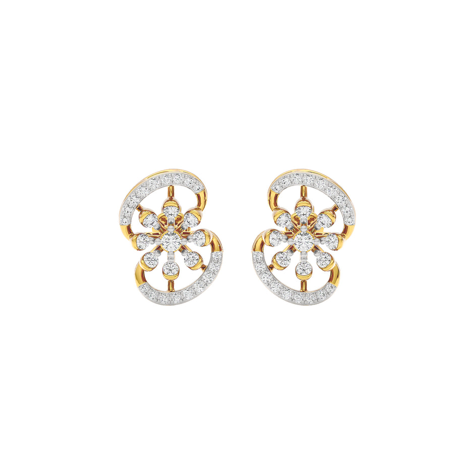 Swift Swirl Diamond Earrings 18 KT / Yellow Gold