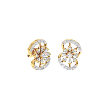 Swift Swirl Diamond Earrings 18 KT / Yellow Gold