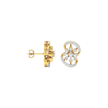 Swift Swirl Diamond Earrings 18 KT / Yellow Gold