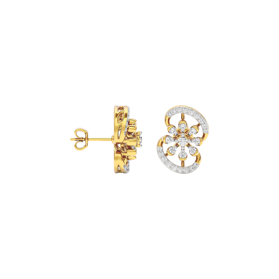 Swift Swirl Diamond Earrings 18 KT / Yellow Gold