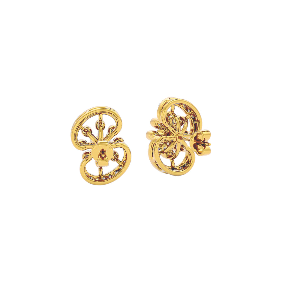 Swift Swirl Diamond Earrings 18 KT / Yellow Gold
