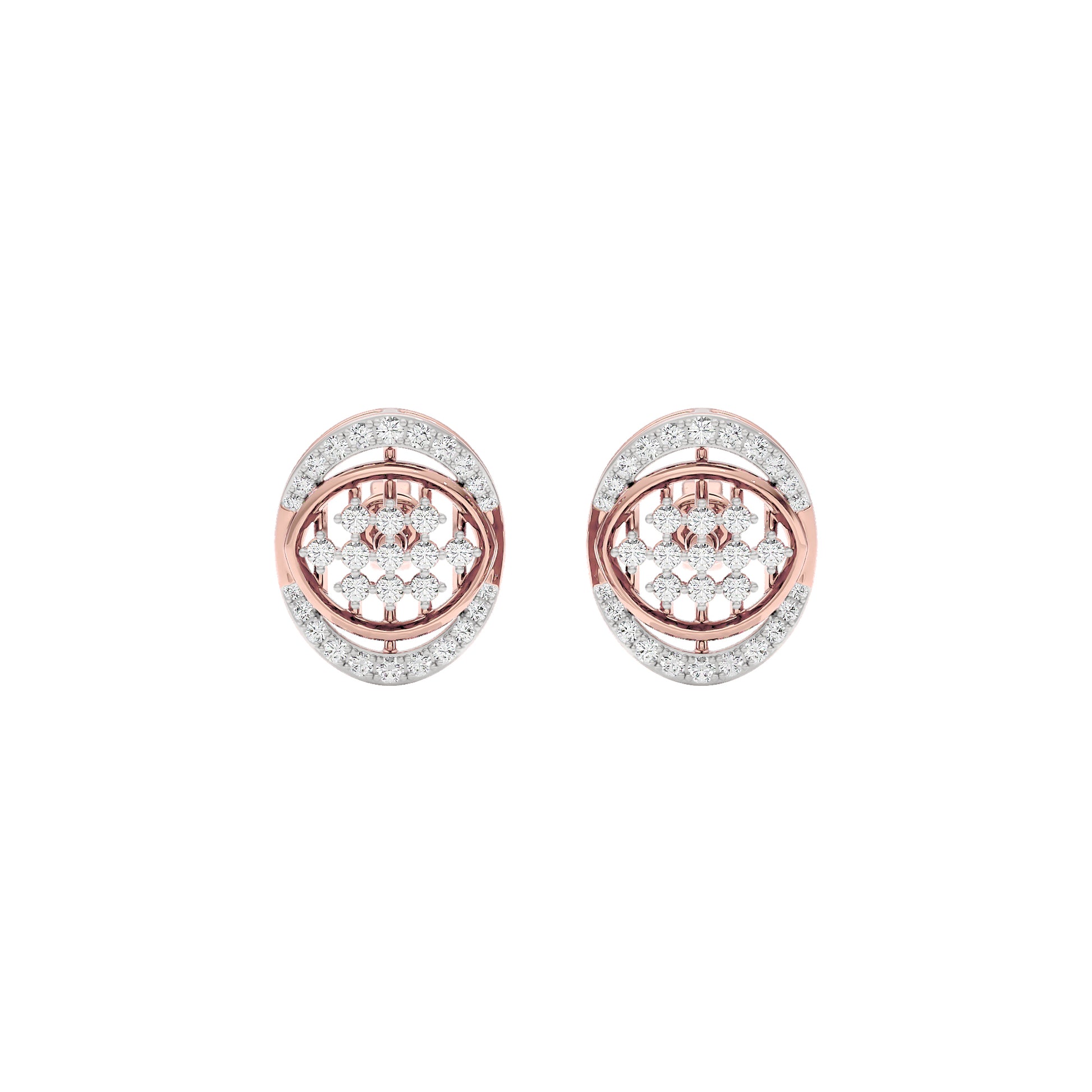 Gleaming Ripples Diamond Earrings 18 KT / Rose Gold